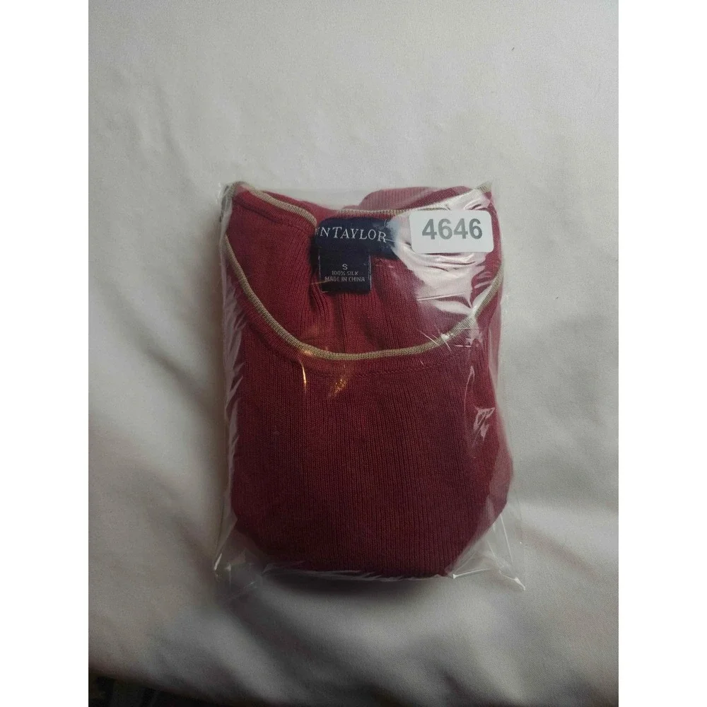 Ann Taylor Red Silk Knit Sleeveless Top Small Womens